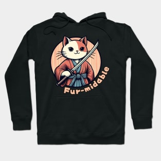 Samurai cat warrior Japanese cat Hoodie